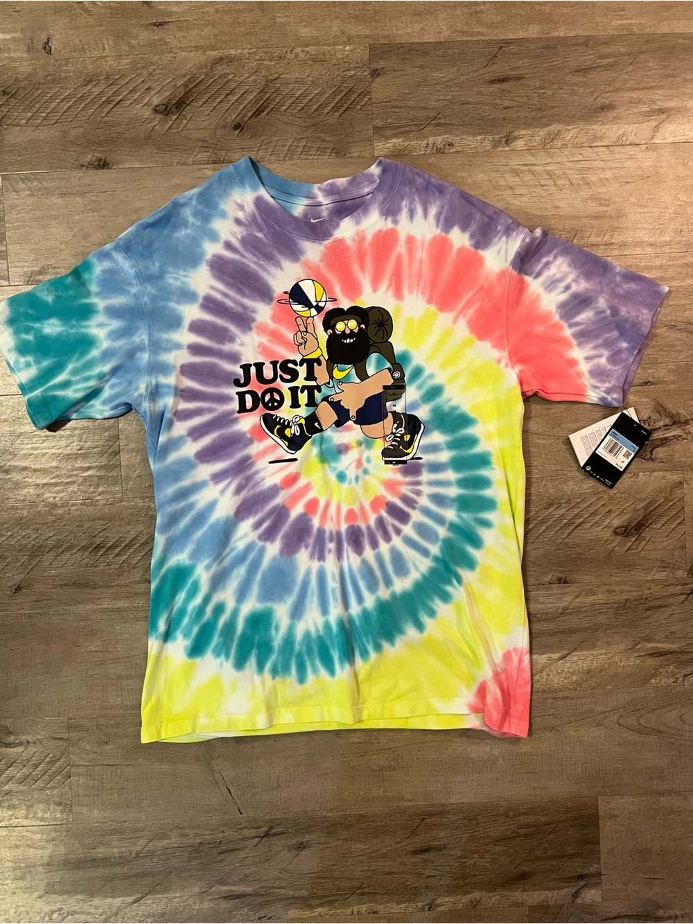 Nike Peace Love Basketball Tie Dye Festival Hike Hiker Just Do it T-shirt Medium